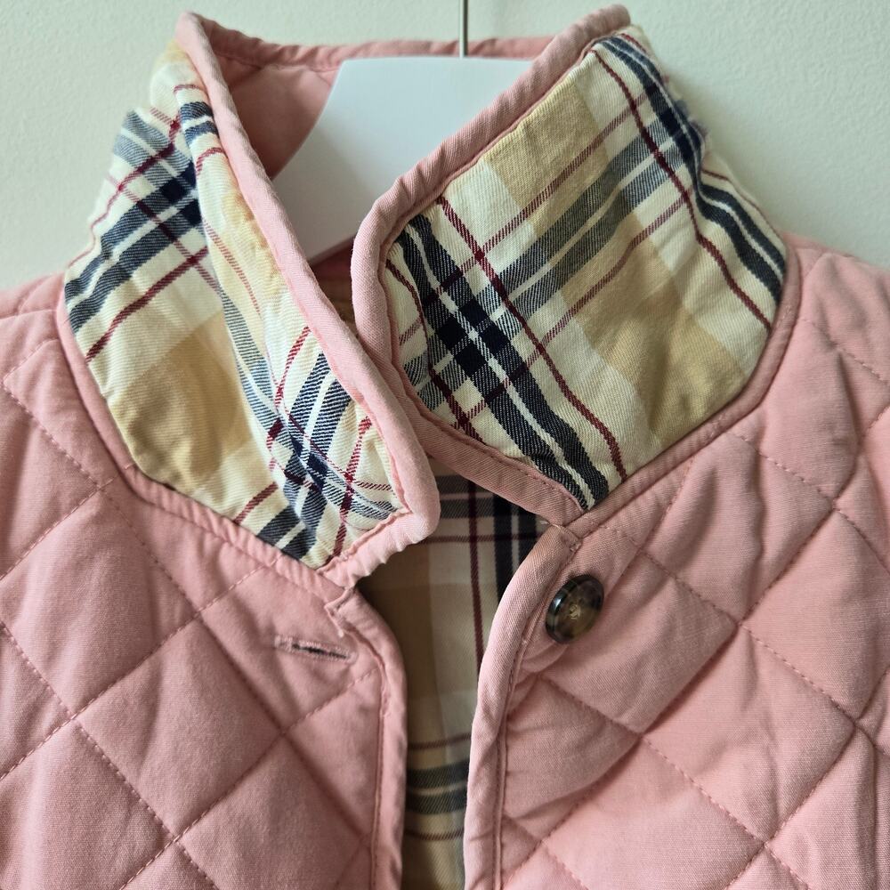 Hope & Henry Girl Quilted Barn Jacket Pink & Plaid Size Large EUC Preppy Classic - Picture 5 of 15